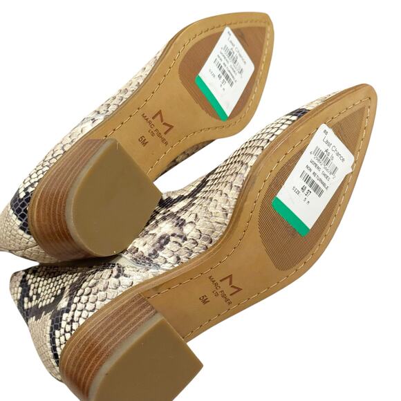 Marc Fisher Boots Yale Snake Print Pointy Toe Chelsea Bootie Ankle Shoes 5M NWOT - Picture 4 of 10